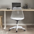 thumbnail image 4 of Seetaras Clear Desk Chair Acrylic Rolling Chair with Wheels,Armless Vanity Swivel Chair with Comfortable Back Support Seat and Height Adjustable Plastic Home Office Chair for Bedroom, Living Room, 4 of 9