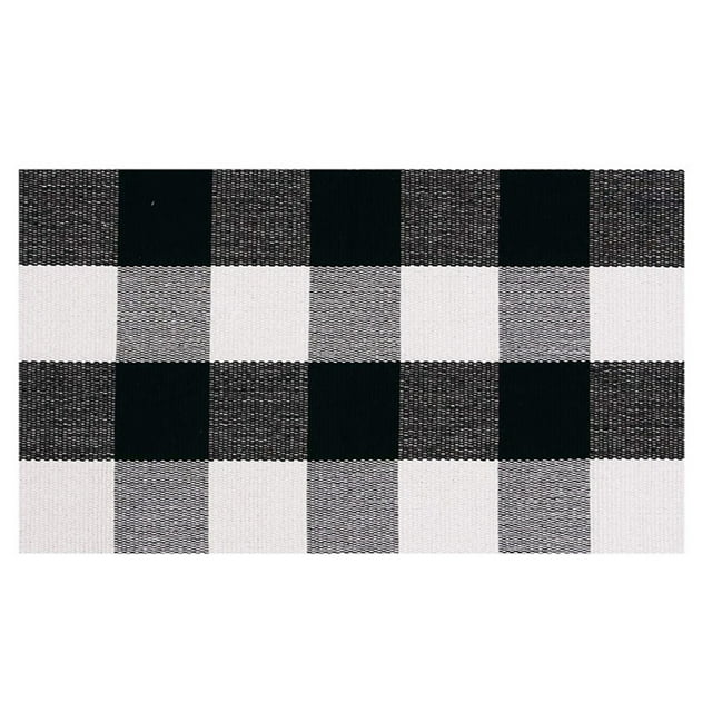 Alfombra Buffalo Check para interiores y exteriores, alfombra de algodón a cuadros de búfalo para porche delantero, cocina, sala de estar, dormitorio, alfombras decorativas 60*90 cm, cuadros blancos