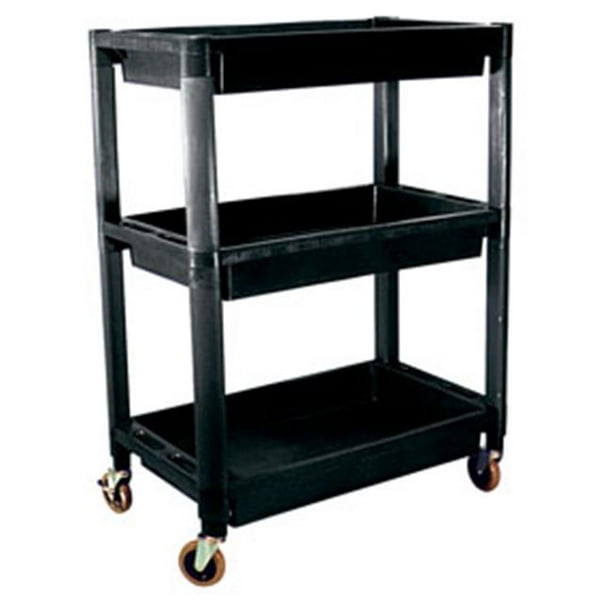 HeavyDuty Plastic 3Shelf Utility Cart