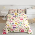 thumbnail image 2 of Castle Fairy Teens Pink Butterflies Twin Comforter Sets,Spring Garden Flowers Bedding Set, 2 of 8