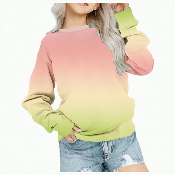 Ramiter Sweatshirts for Girls Sweatshirt Back to School Outfit Oversized Pullover First Day of School Graphic Tee Tops(Pink,11-12 Years)