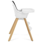 Evolur Zoodle 2-in-1 High Chair Booster Feeding Chair with Modern Design, Black