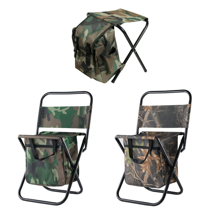3-in-1 Fishing Camping Chair Stool, Portable Backrest Fishing