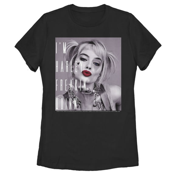 Women's Birds of Prey I'm Harley Freakin' Quinn Graphic Tee Black Small