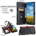 thumbnail image 4 of Compatible with Motorola Moto G Power 5G 2024 Case Wallet with Card Holder for Women Men, PU Leather Magnetic Snap Flip Zipper Wrist Strap Crossbody Strap Stand Case for Moto G Power 5G 2024, Black, 4 of 9