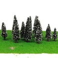thumbnail image 4 of 15 pieces Black Model Cedar Trees Railway Park Winter Scene Boxed N, 4 of 8