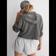 thumbnail image 5 of Sudadera Holgada Informal de Larga con Capucha para Mujer, Color Liso, Estilo Otoño Gris L, 5 of 10