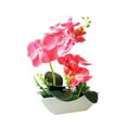 thumbnail image 5 of Artificial Orchid Flower Bonsai with Vase - Butterfly Orchid Wooden Boat Shape Pot Bonsai for Home Office Decor Table Centerpiece Decorations, 5 of 5
