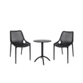 thumbnail image 1 of Ensemble Bistro de Patio 3 Pcs avec Table Bistro et Ensemble de 2 Chaises en Noir, 1 of 3