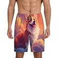 thumbnail image 3 of Lsque Sunset Cloud Corgi Mens Sleep Pajama Shorts,Short Pajama Pants, Cotton Ultra-Soft Knit-X-Large, 3 of 9