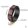 thumbnail image 3 of PAURO Women's Paw Print Rotatable Rings 8mm Stainless Steel Cute Dog Cat Paw Print Spinner Band Silver Plated Black Size 6, 3 of 4