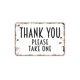 thumbnail image 1 of Letrero de metal con texto en inglés "Thank You Please Take One", estilo granja, moderno y contemporáneo, para pared, tamaño: 16 x 12 pulgadas, 1 of 4