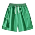 thumbnail image 3 of Men's Quick Dry Cargo Shorts, Elastic Waist Multi-Pocket Casual Workout Pants, Straight Leg Lightweight Breathable Summer Active Joggers for Gym, Hiking, Outdoor | AKLJWH,Mint Green M, 3 of 9