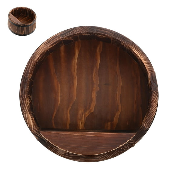 CTIRCHIU Wooden Wine Barrel Wall Mounted Shelf for Rustic Home Wine and Liquor Storage