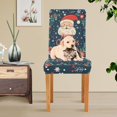thumbnail image 4 of Yayeee 2 Pack Dining Chair Covers Stretch Parson Chairs Slipcovers Seat Protector, Blue Christmas Santa, 4 of 6