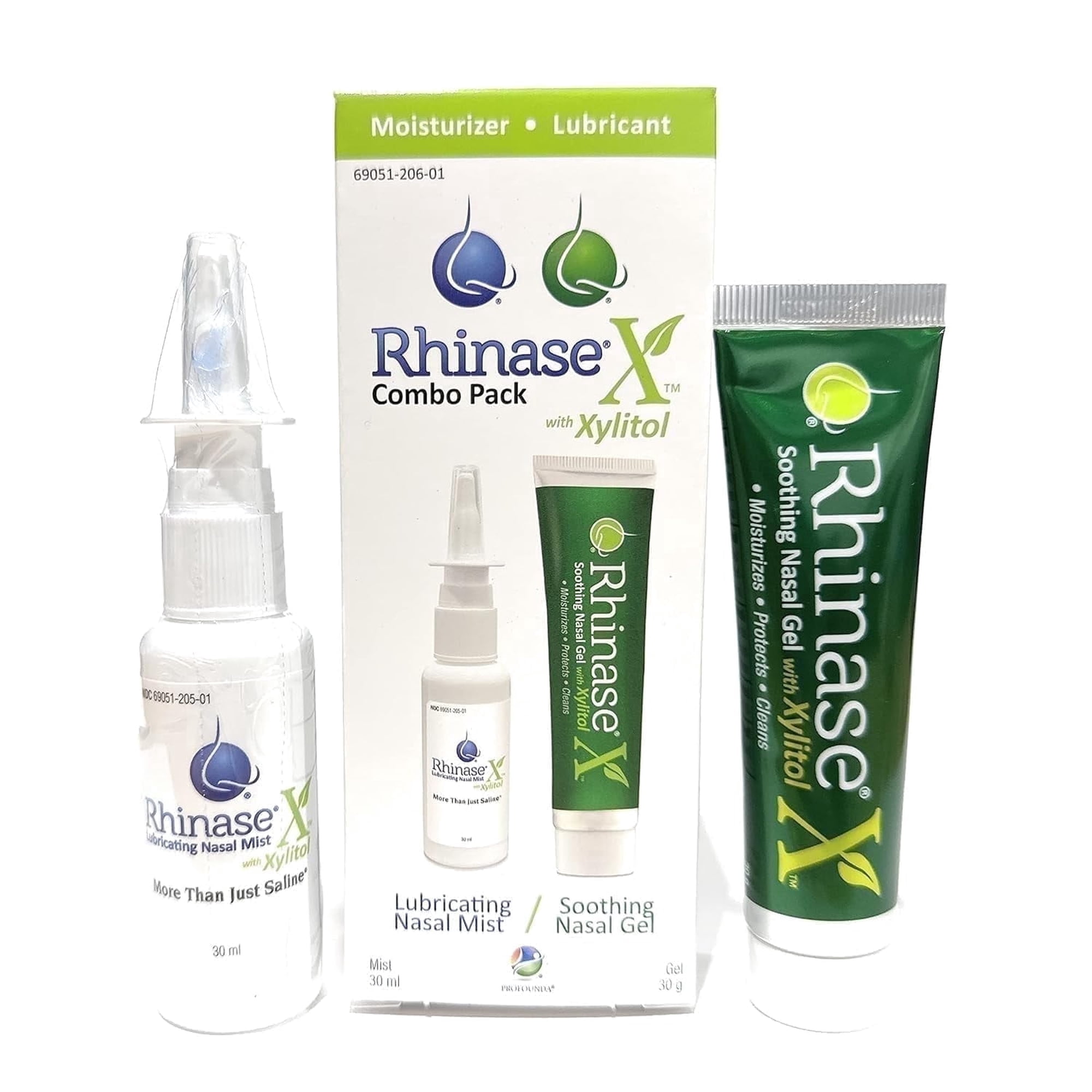 Rhinase Nasal Spray & Gel Moisturizing Combo Pack 30mL for Dry Nose Relief