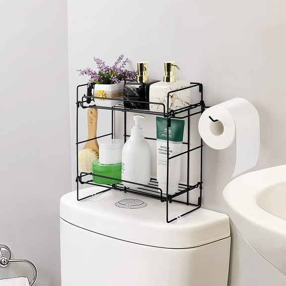 2Tier Over The Toilet Storage Bathroom Organizer Shelves Toilet Rack Space Saver
