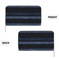 thumbnail image 4 of Leather Wallet 8 X 4.3 In Comfortable Light Waterproof And Durable Zipper Design Easy To Carry Darkblue Stripe_1, 4 of 8