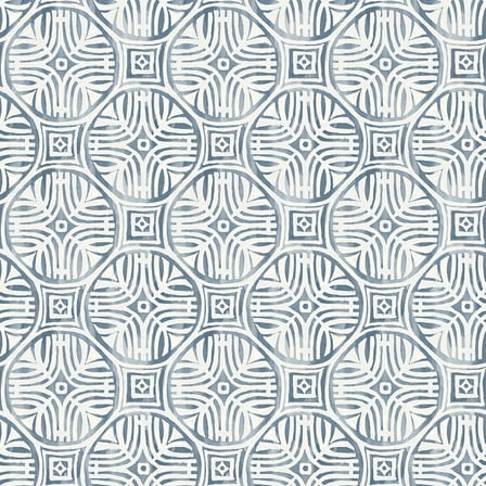 Chesapeake Sandee Navy Medallion Wallpaper, 20.5-in by 33-ft
