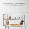 thumbnail image 3 of Stainless Steel Table with Overshelves, 30" X 24"/36" x 24"/48" x 24" Commercial Work Table with Large Shelf, Metal Kitchen Prep Table & Shelving Combo, 3 of 7