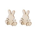 thumbnail image 1 of 10pcs Easter Rabbit Wooden Pieces 3D Bunny Ornament Cutouts Craft Home Decor, 1 of 7
