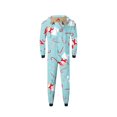 thumbnail image 4 of Pyjamas Assortis pour la Famille avec Capuche Décorative, Tenues Assorties pour la Famille, Pjs Assortis Confortables, Parfaits pour les Vacances (Bleu), 4 of 4