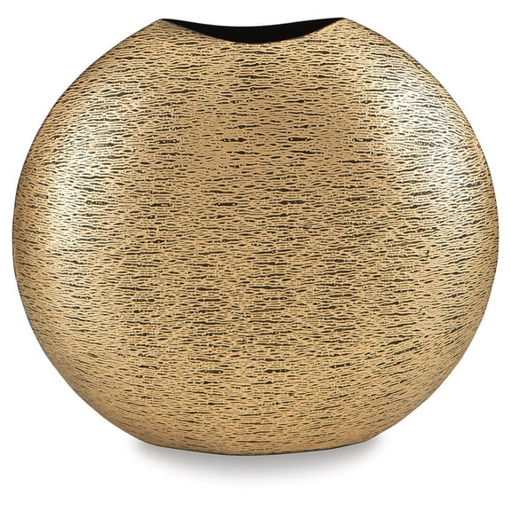 Signature Design by Ashley Iansboro 11.5" Metal Vase, Antique Gold Finish Decor