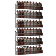 2 Pack Spice Rack Organizer, 3 Tier Counter-top Stand or Wall Mounted Storage Rack Hanging Shelf for Kitchen Cabinet-Bronze