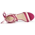thumbnail image 4 of BLISSFUL STEP Women's Open Toe Color Block Lace Up Heel Sandals, 4 of 6