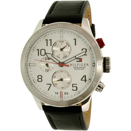 Tommy Hilfiger Men's 1791138 Black Leather Quartz Watch