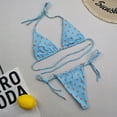thumbnail image 1 of Qertyioot Womens Bikini Tops Sale Sexy High Breast Contrast Print Split Set Two Piece Swimsuit Sets, 1 of 3