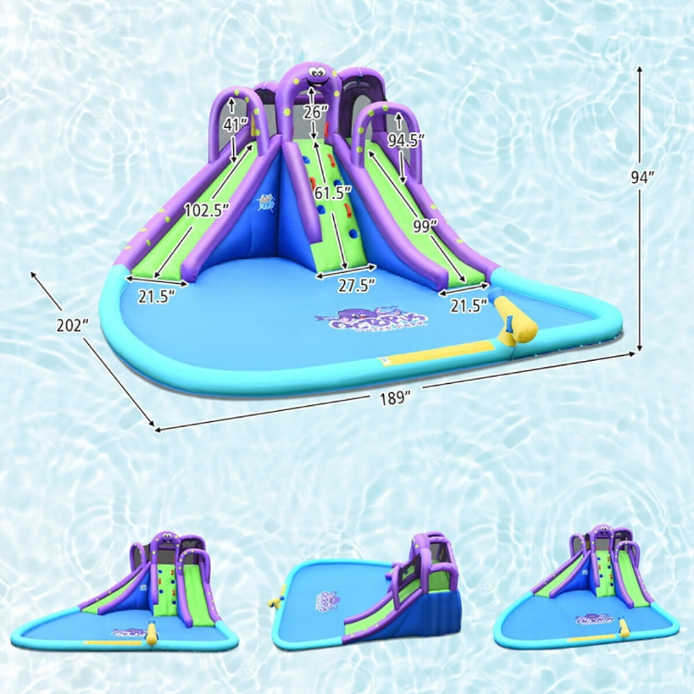 Aimee Lii Inflatable Water and Sand Park Mighty Bounce House with Large Pool, Bounce House Water Slide for Kids 5-10