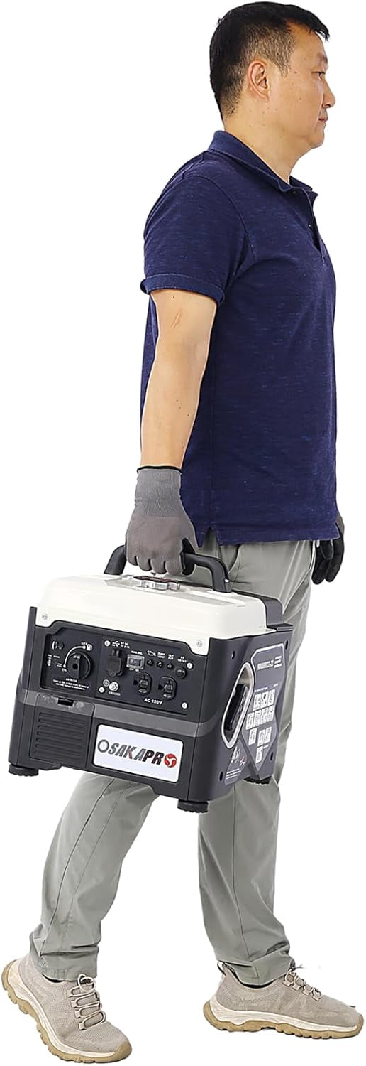 Urday 1200W Portable Inverter Generator, 56cc Gas Powered, Ultra Lightweight 27lbs, EPA Compliant, Eco-Mode, Quiet Power for Camping & Tailgating