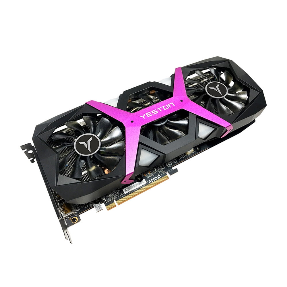 Yeston RX6600XT-8G D6 PA Gaming Graphics Card with 8G/128bit/GDDR6 Memory 3  Large Size Fans Metal Backplate Breathing Light
