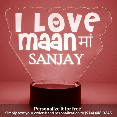 

Mirror Magic Store We Love Maan Color Changing Personalized LED Light with Remote Control