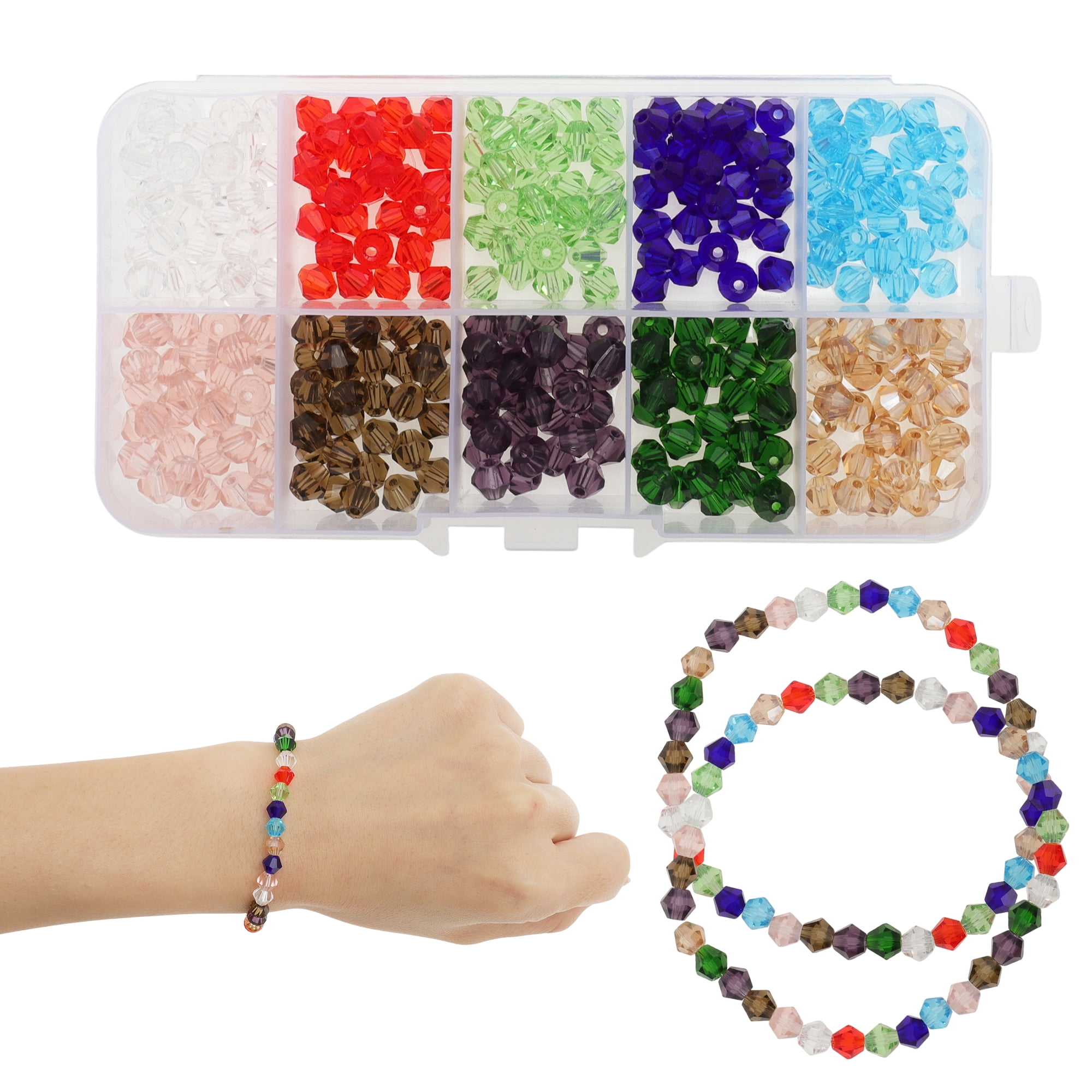 Unique Bargains 300 Pcs 6mm Glass Beads for Jewelry Making DIY Crafts Assorted Color