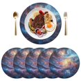 thumbnail image 4 of Round Grid Placemat ,One Sizex6, Round Placemat, PVC Plate Mat，15.4 Inch Non-Slip and Heat Resistant, Table Placemat, Dining Room Placemat Color Milky Way Picture, 4 of 7