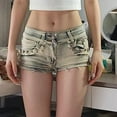 thumbnail image 4 of Women's High Waisted Denim Shorts Sexy Stretchy Jean Cargo Hot Pants Casual Summer Shorts Button Short Jeans Going Out Vacation Bottoms with Pockets, 4 of 4