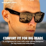 Grinderpunch XL Polarized Mens Oversized Sunglasses Big Heads Wide Face Large Head Fit Sports Driving Fishing Extra Wide Sunglasses