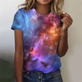 thumbnail image 2 of T-Shirts For Women 3D Galaxy Print T Shirts Glitter Shirts Blouse Fashionable Starry Summer Shirts Round Neck Short Sleeve Tops For Carnival Costumes Womens Tops, 2 of 4