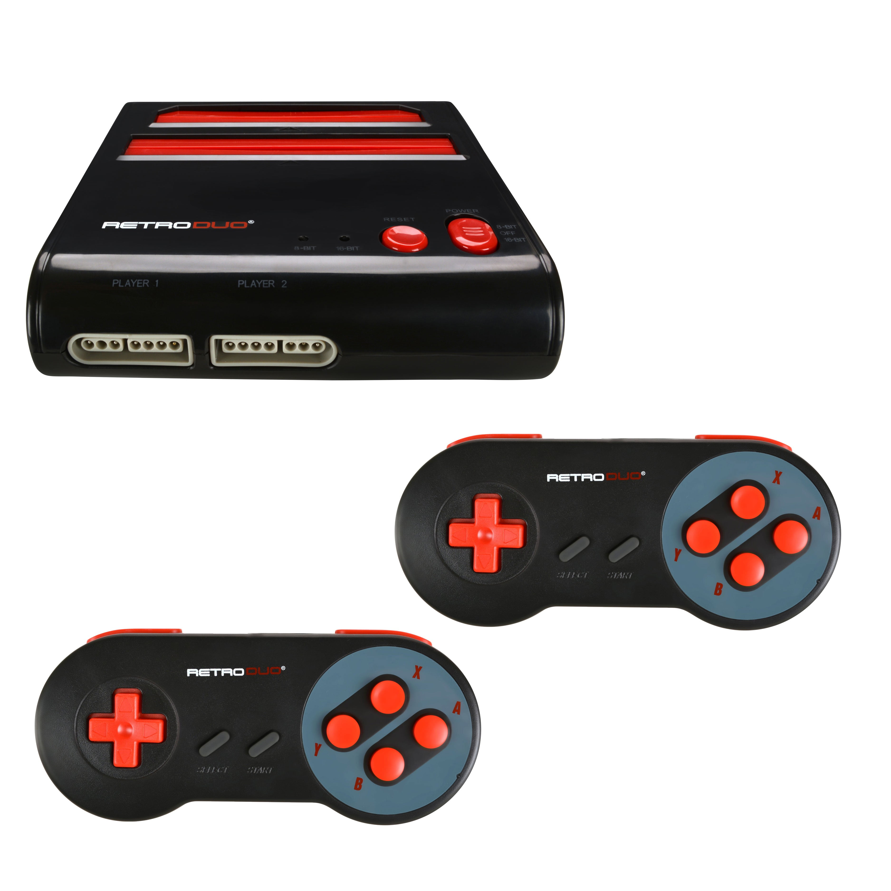 Udflugt liner Reparation mulig Retro-Bit Retro Duo Twin Video Game System NES and SNES V3.0 - Black/Red -  Walmart.com