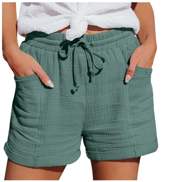 Women Straight Leg Casual Shorts Polyester Comfortable for Sports and Daily Wear
