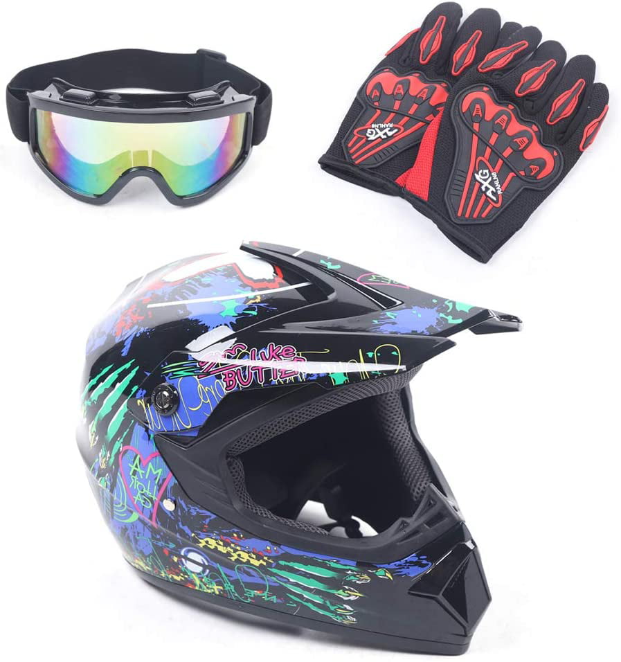 Adult Men Woman Helmet Moto Motocross Motorcycle Off Road ATV Dirt Bike Racing w/Goggles Gloves 