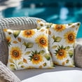 thumbnail image 4 of Decorative Throw Pillow Covers 20x20 Inch Set of 2 Watercolor Sunflower Home Decor Pillow Cases for Couch, Flowers Leaf Cushion Case for Living Room Bedroom Bed Car Chair, 4 of 9