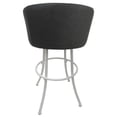 thumbnail image 3 of Tobias Designs Swivel Extra Tall Vinyl & Metal Bar Stool Black/Charcoal Set of 3, 3 of 3