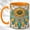 Orange, variant on Sunflower Dream Catcher Coffee Mug, Boho Feather Mug, Ceramic 11 oz