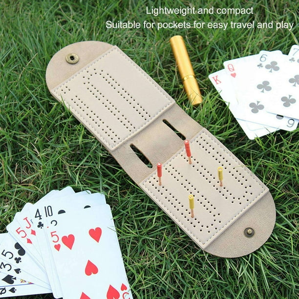Game Board, Pocket Sized PU Leather Travel Track Game Board With