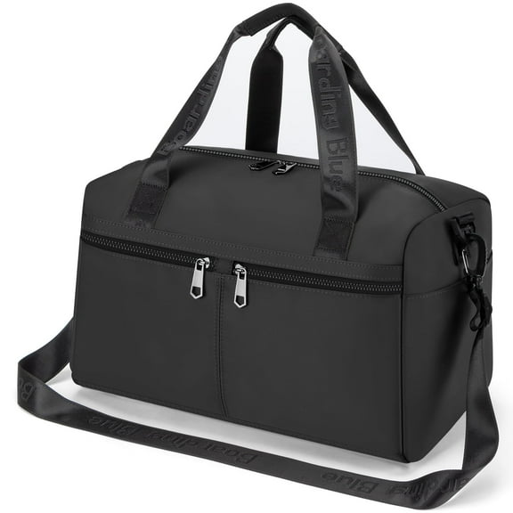 For United Airline 17x10x9 Inches Personal Item Underseat Travel duffle bag, ports Tote Gym Bag,Shoulder Weekender Overnight Bag (Black)