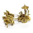 thumbnail image 3 of eSplanade Krishna Arjuna Chariot with 4 Horses Krishan Arjun Rath Showpiece Sculpture | Krishna Arjun Updesh | Gita Saransh | Decorative Items - Home Decor | Brass - 10" Inches, 3 of 4