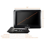 Trexonic Portable 1280 x 800 DVD Player with TFT-LCD Screen, Black, TRX-1580